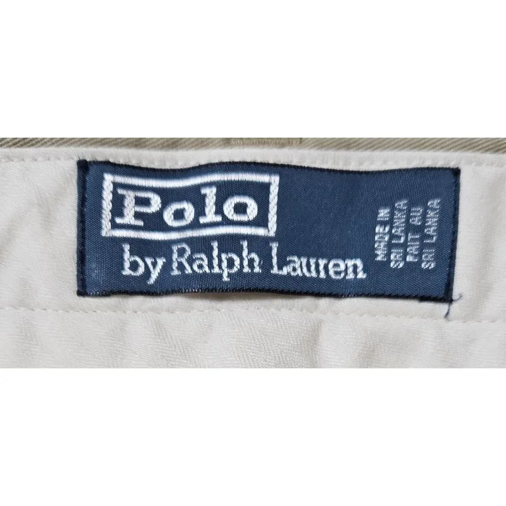 Polo‎ Ralph Lauren Mens Big 50 Khaki Tan Chino Shorts Cotton Twill Flat Front
